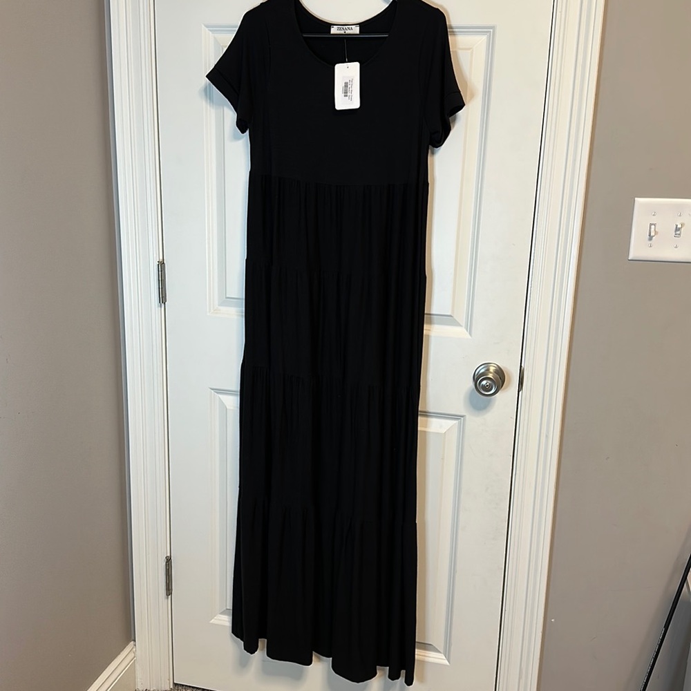 Black medium long dress